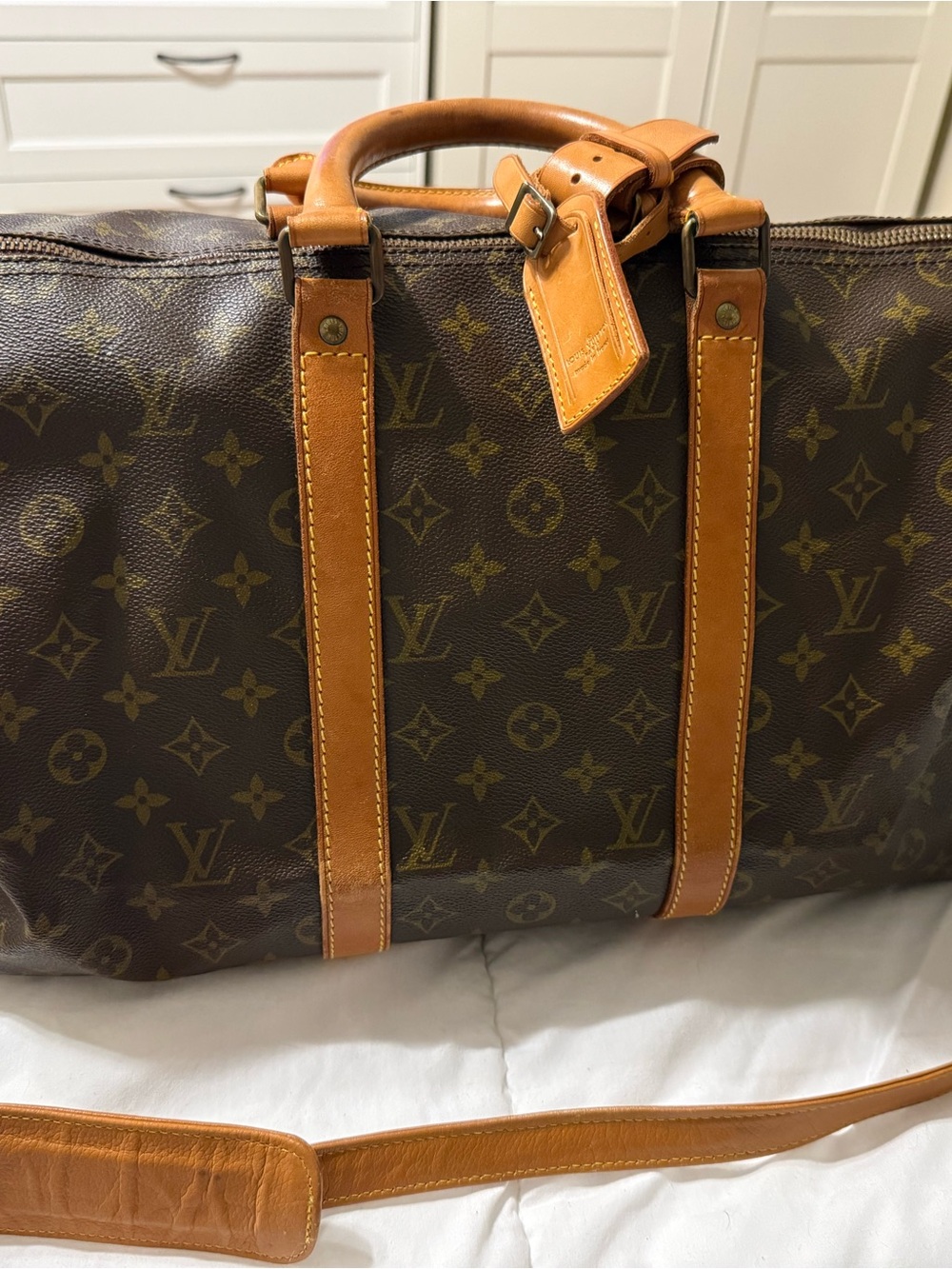 Authentic Louis Vuitton Keepall 50 Bandolier Bag